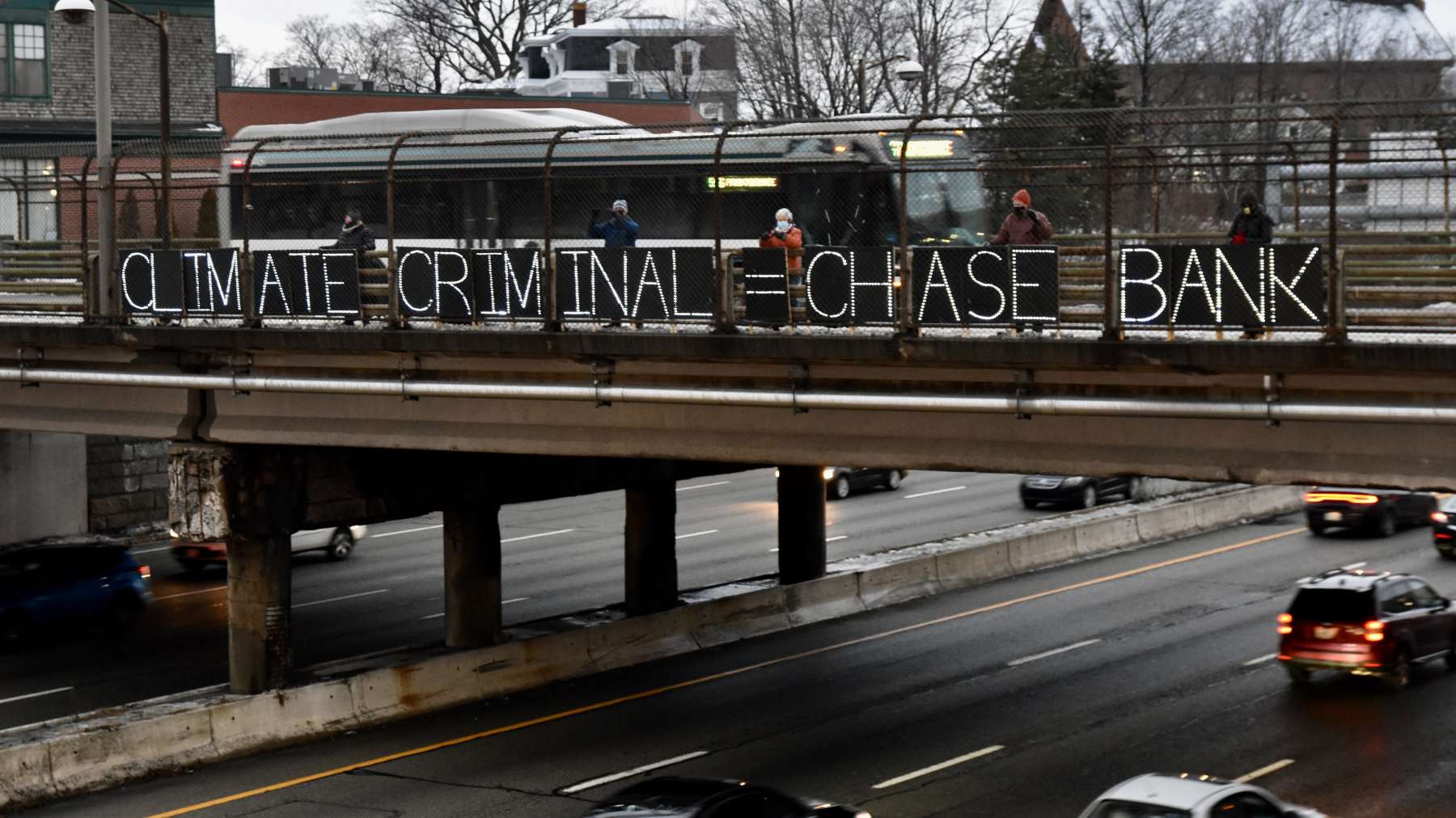 CLIMATE CRIMINAL = CHASE BANK says Climate Action Rhode Island