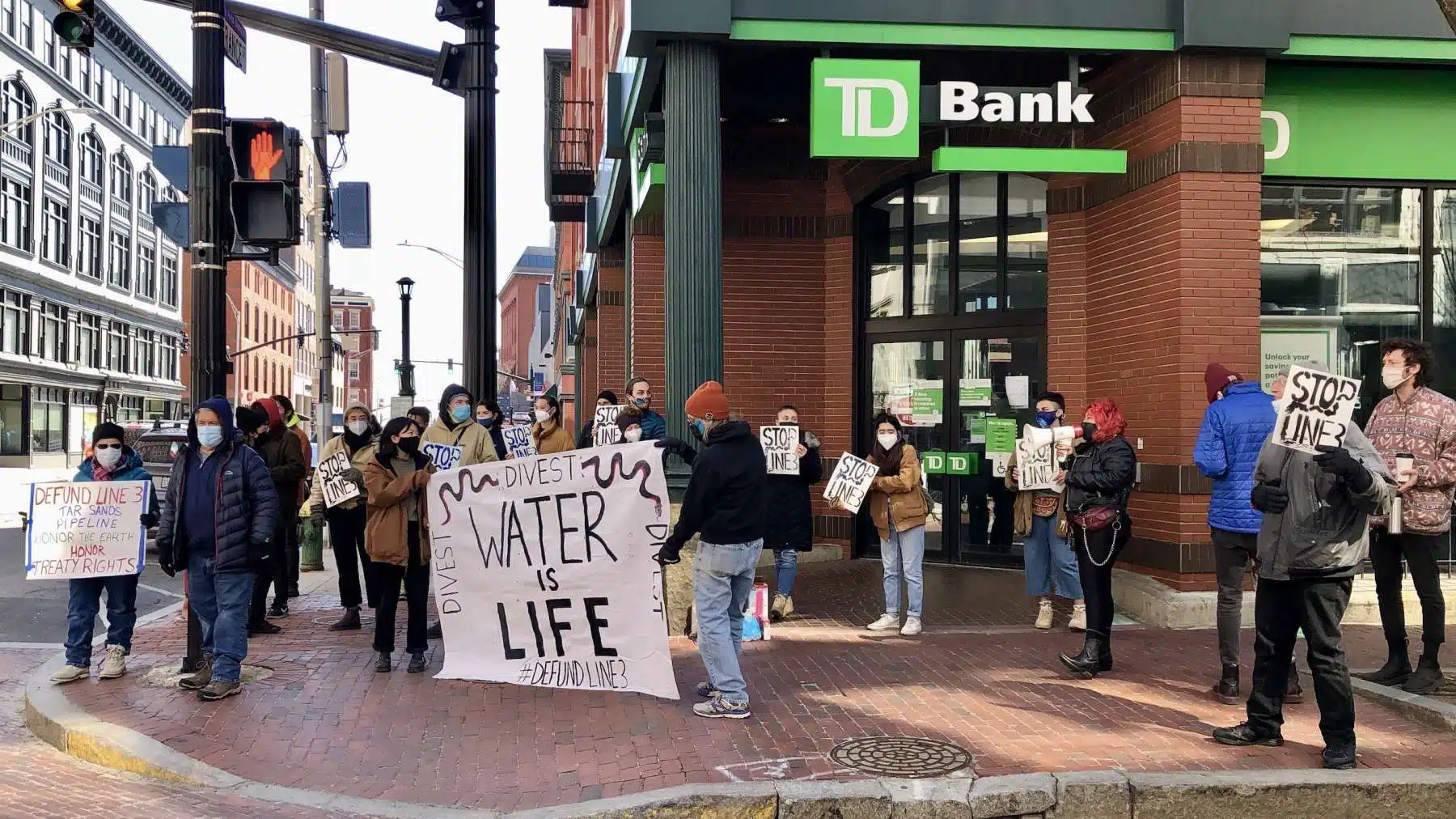 Protesters target TD Bank in Providence for continued oil pipeline investment