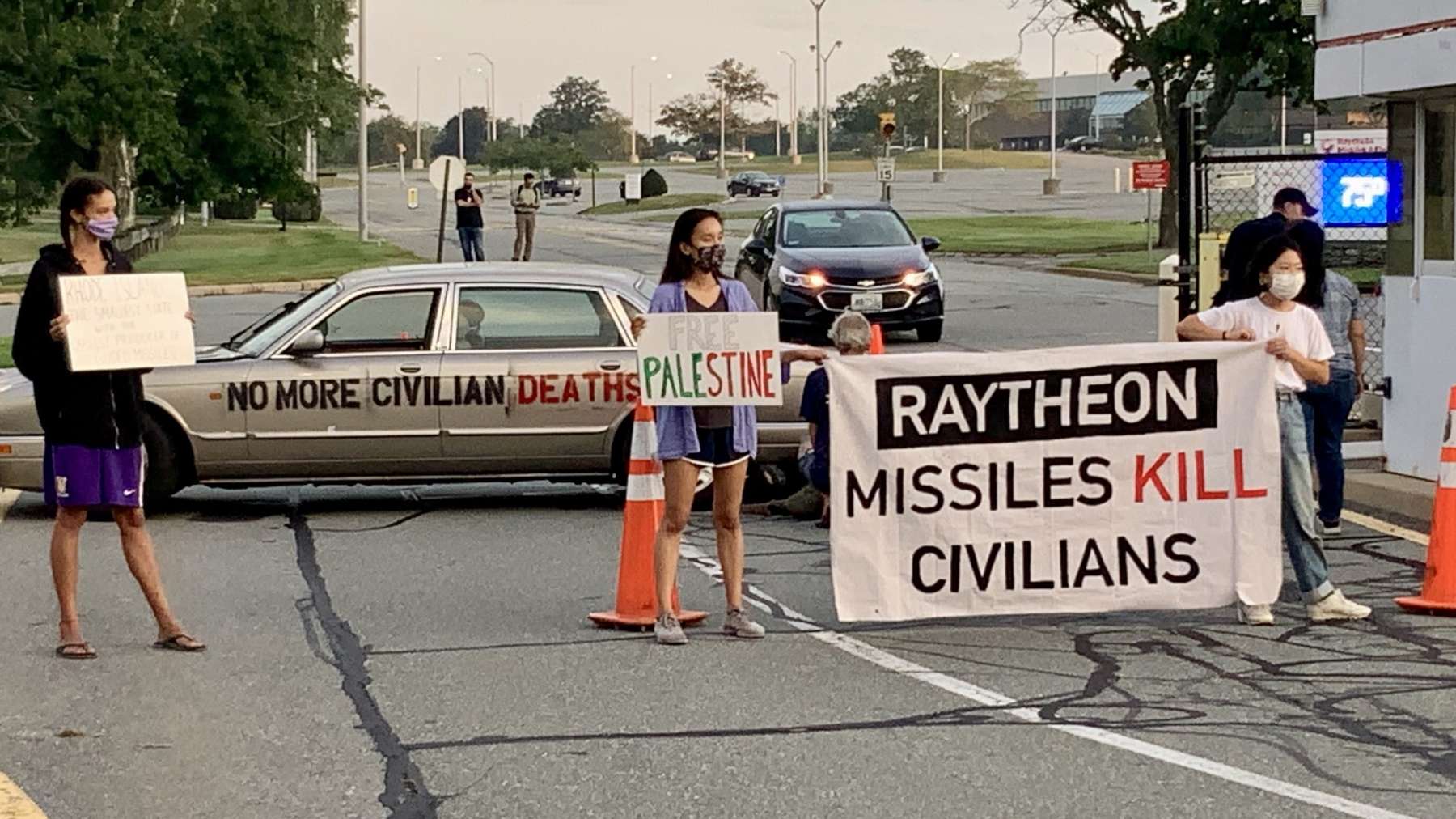 Activists block entrance to Raytheon’s Portsmouth facility