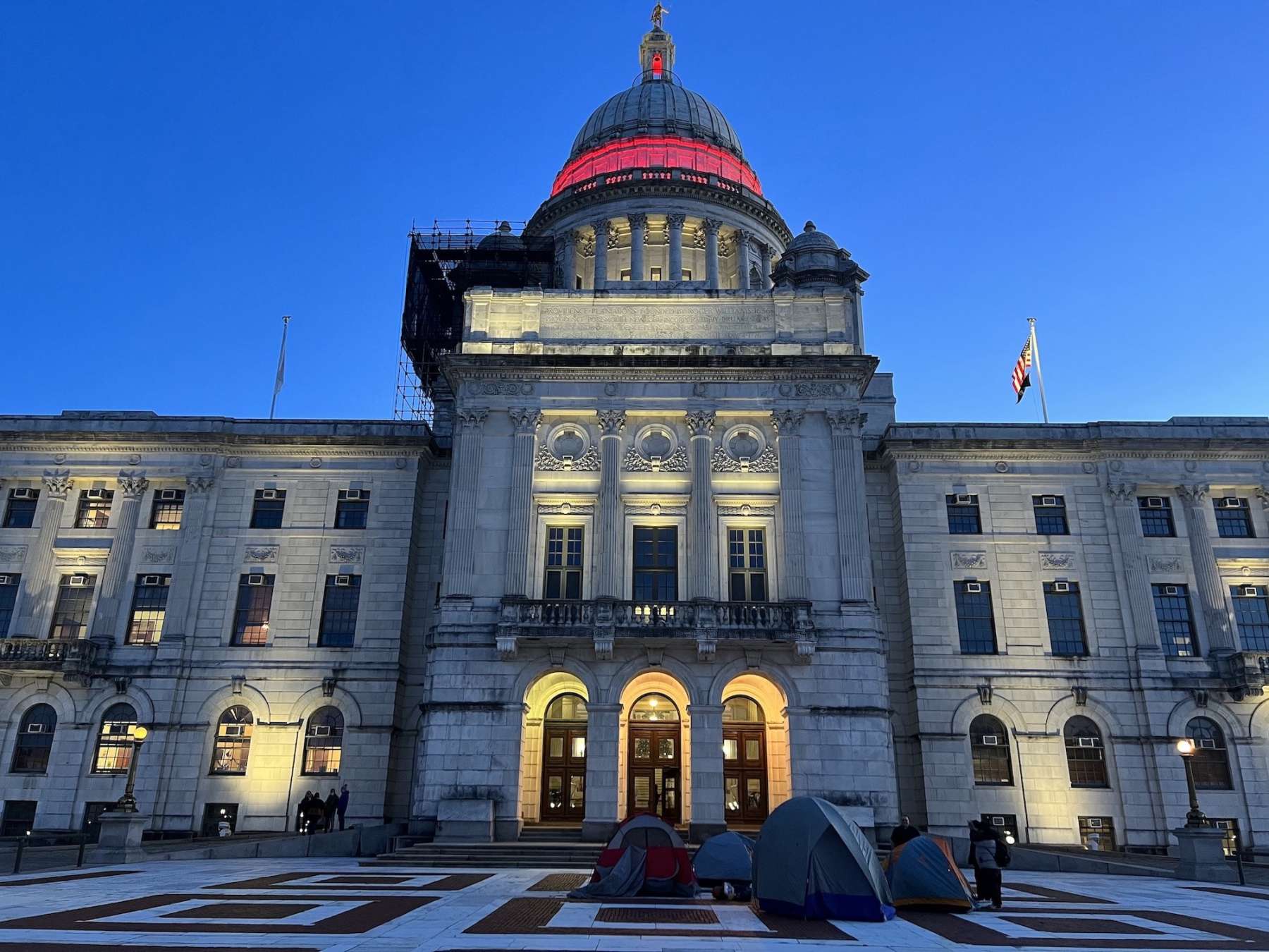 Rhode Island News: Senator Mendes holds rally ahead of second night outside RI State House