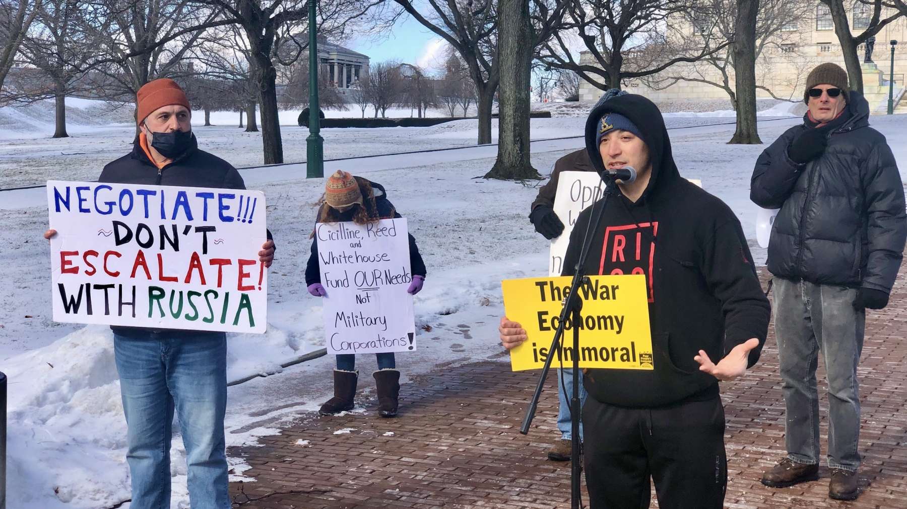 Providence joins antiwar protests around the world urging no US military action in Ukraine