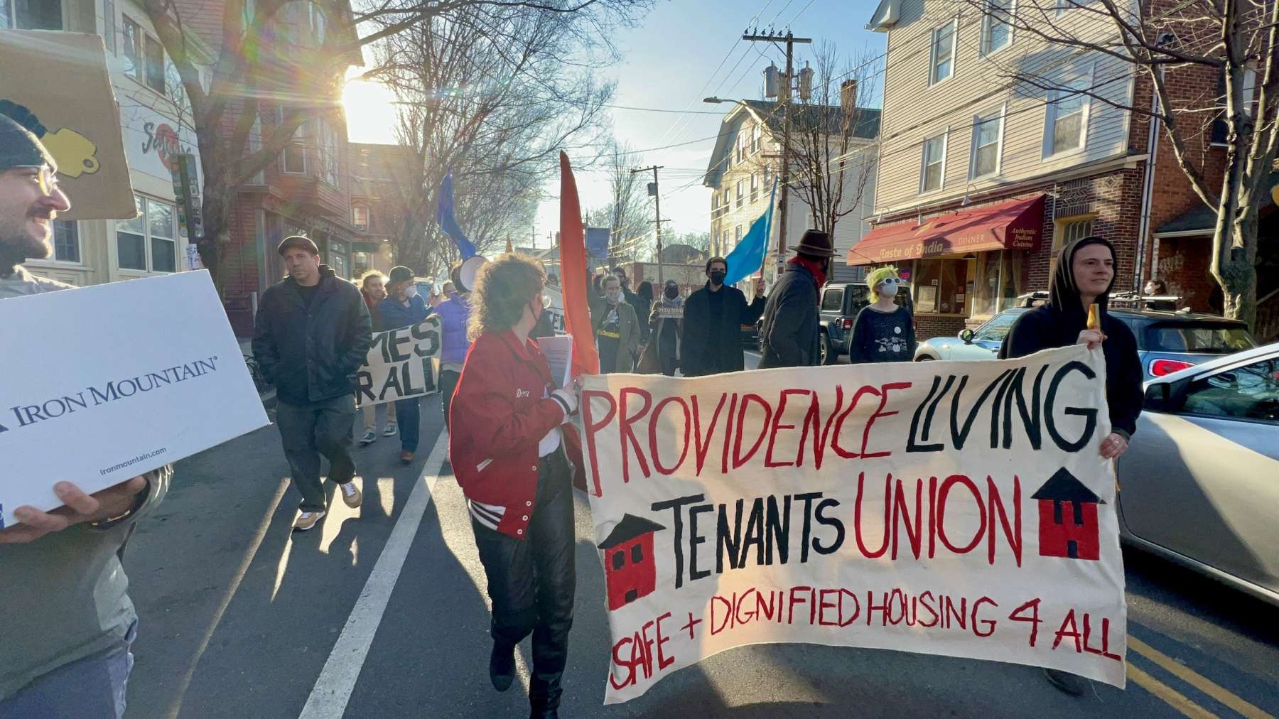 Mushrooms sprouting from the ceiling: Providence Living Tenants Union protests their unhealthy apartments