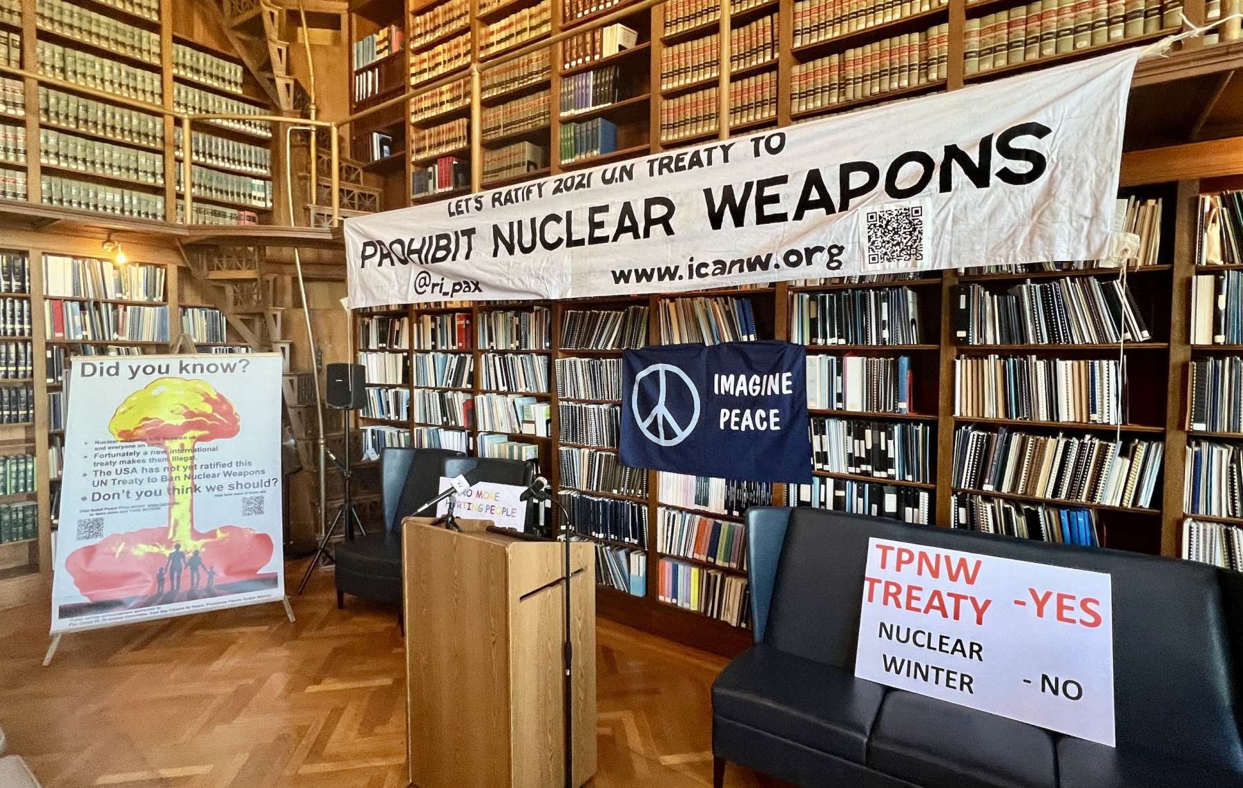 Local peace groups support state legislation on nuclear weapons and state investments in war