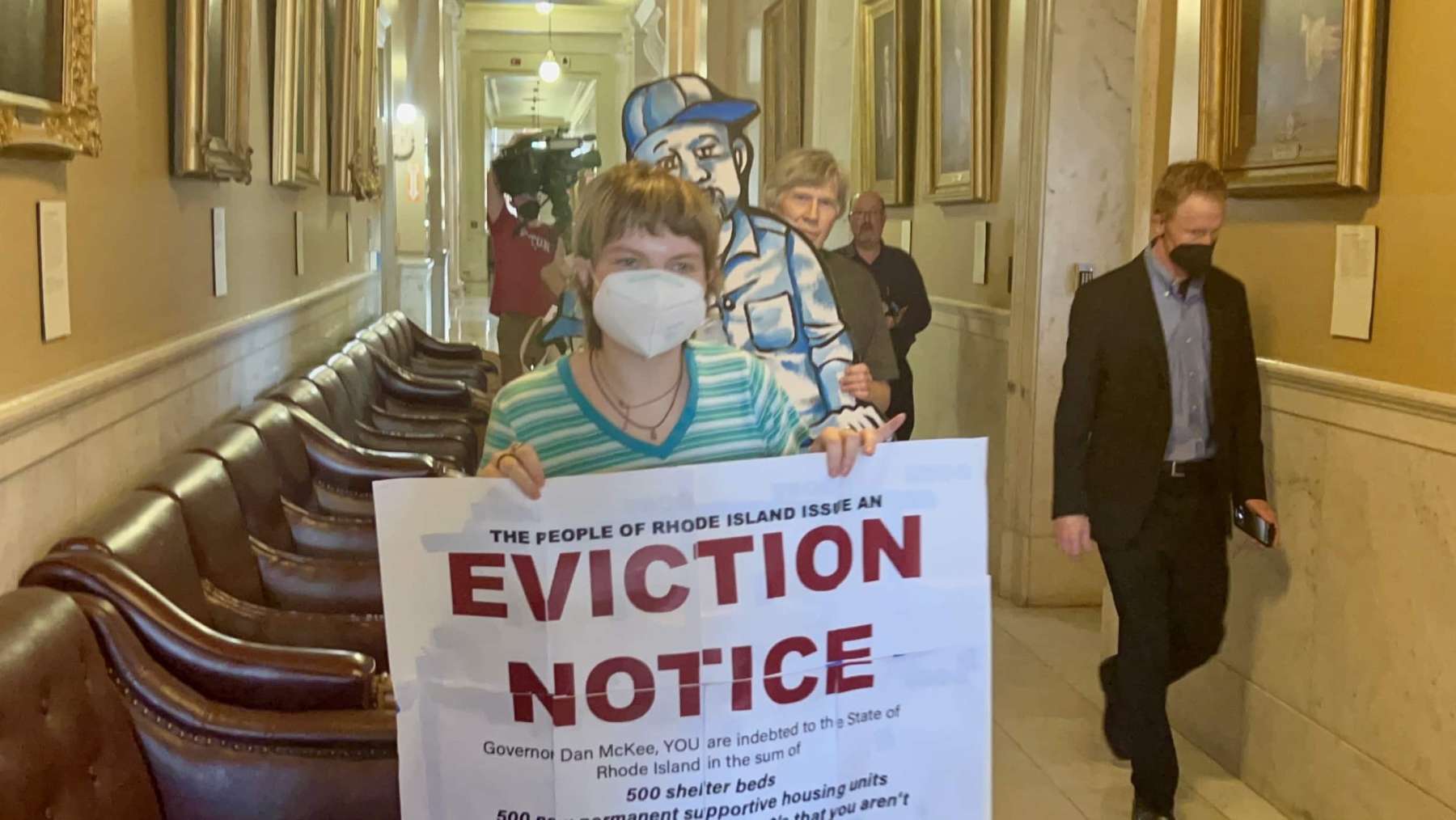 Advocates protest again outside McKee’s office due to looming homeless crisis