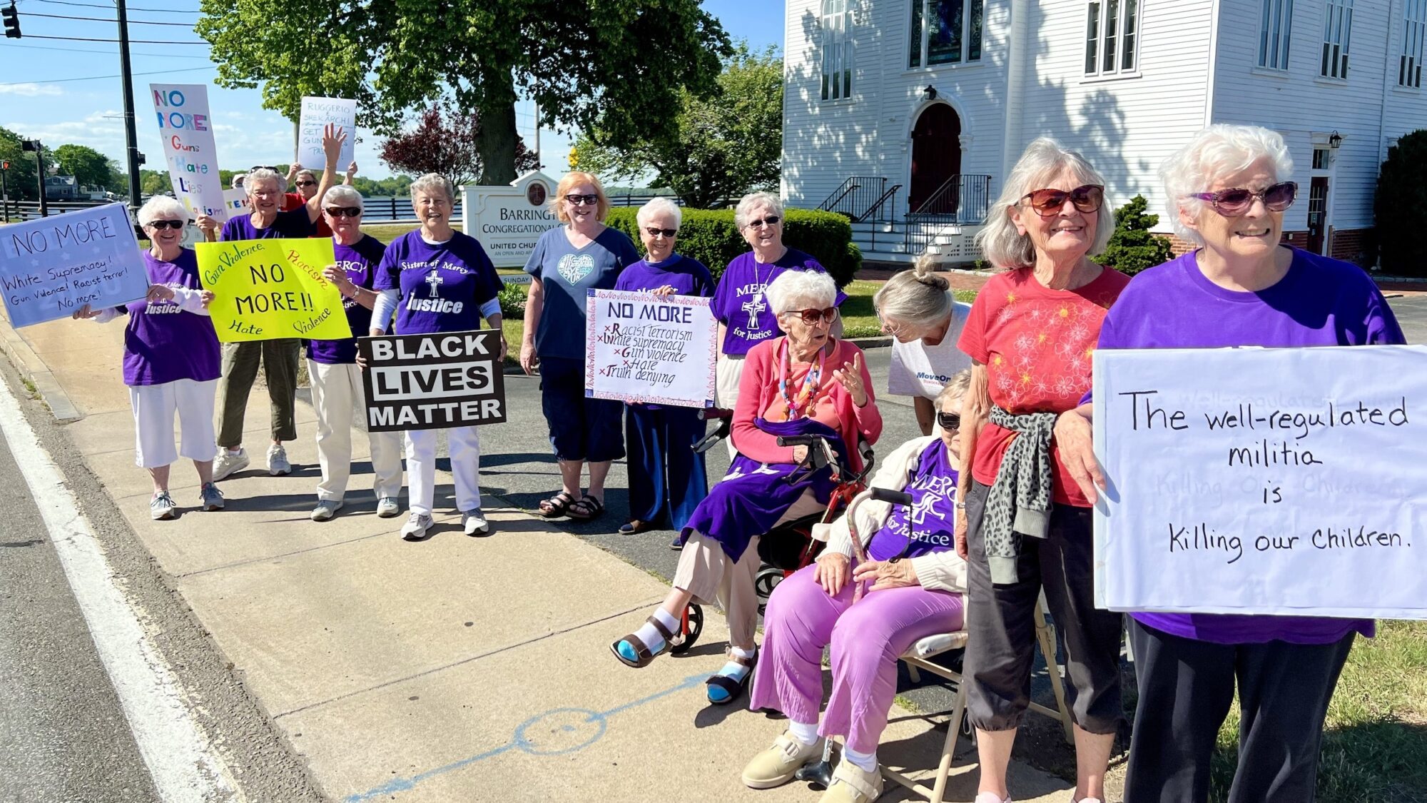 A protest in Barrington shouts: No more!