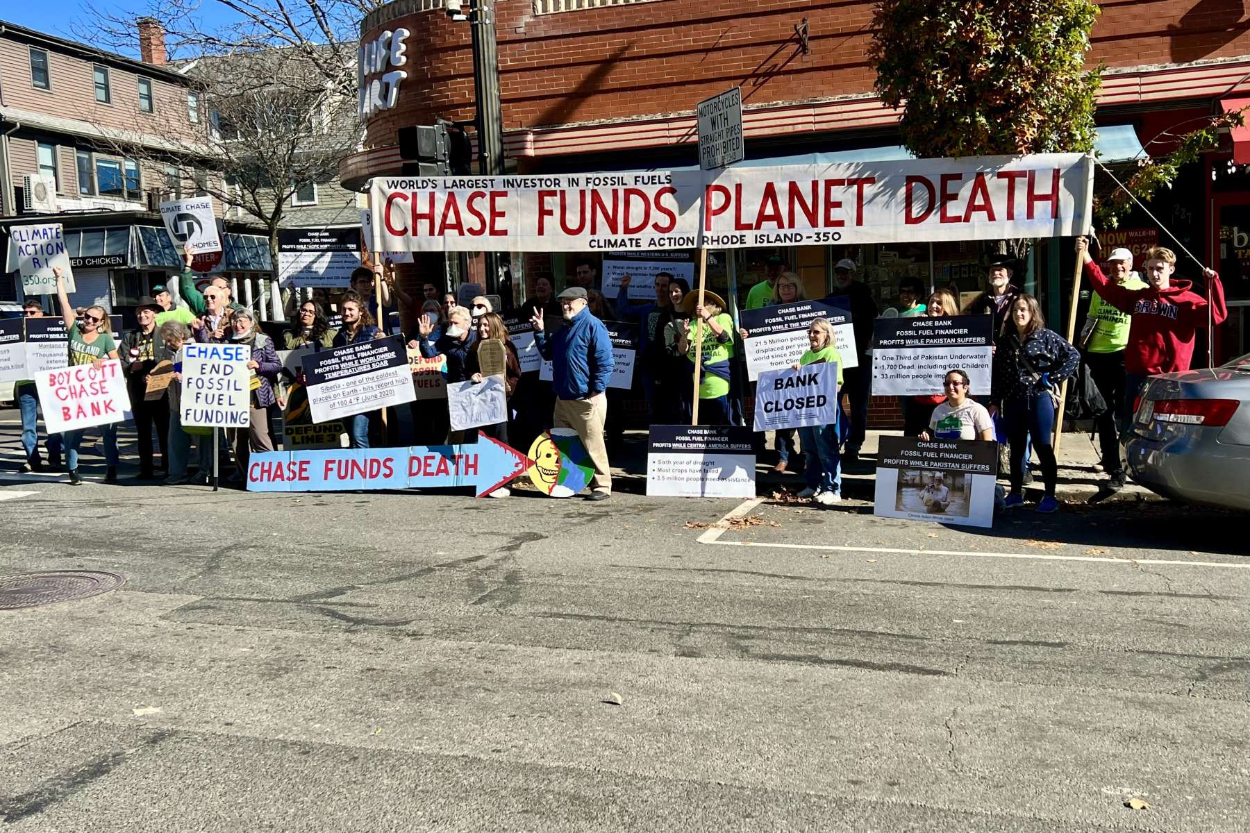 Activists call out Chase Bank for their role in the climate crisis
