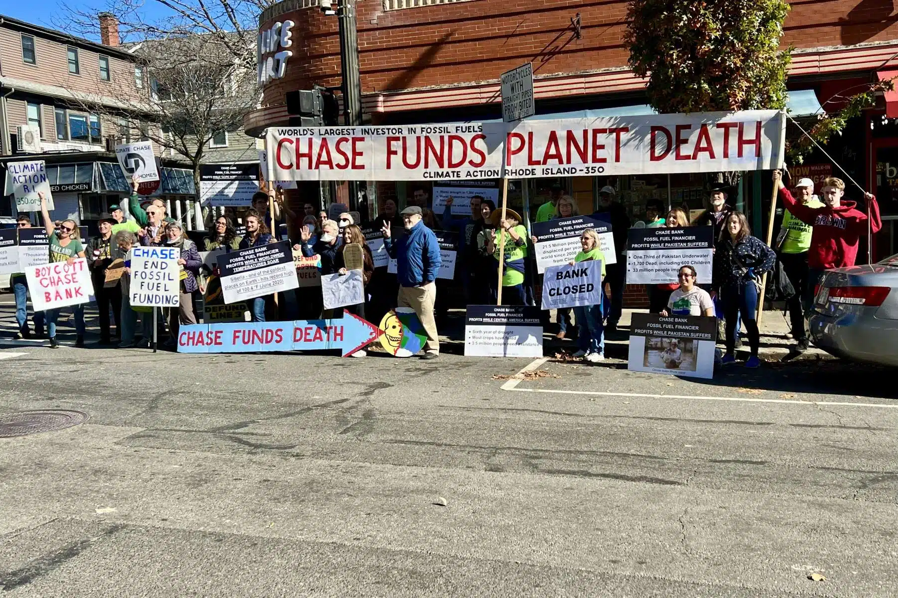 Activists call out Chase Bank for their role in the climate crisis
