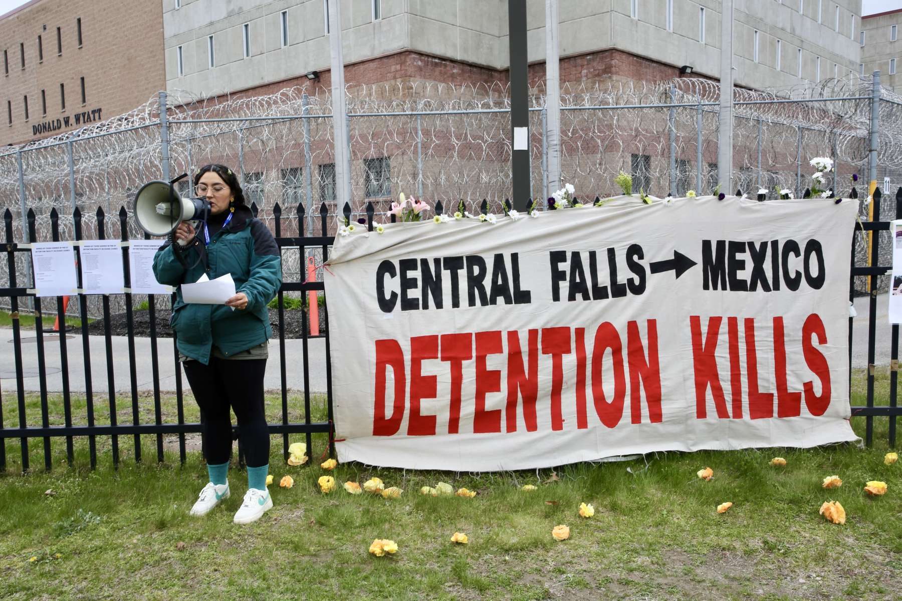 Vigil Outside Wyatt Detention Facility Honors Lives Lost in Detention and Incarceration